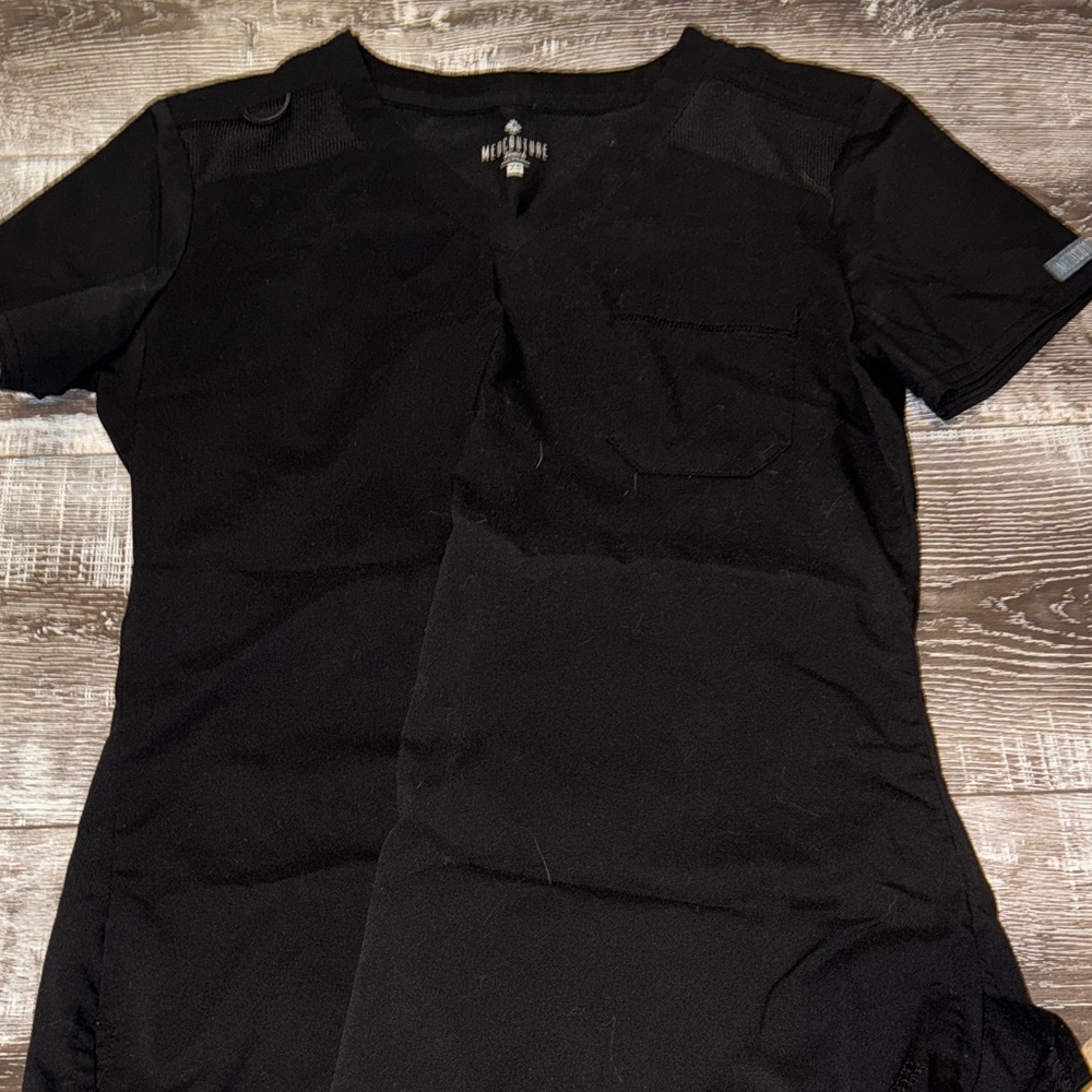 Med Couture Black Scrub Top